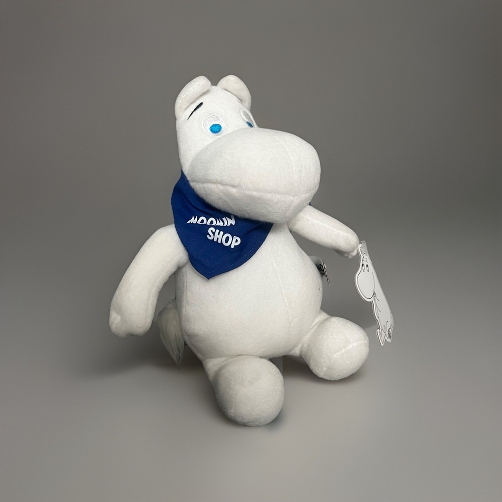 MOOMIN Plush Stuffed Animal Collectible Toy MARTINEX W/ Blue Scarf & Paper Tag